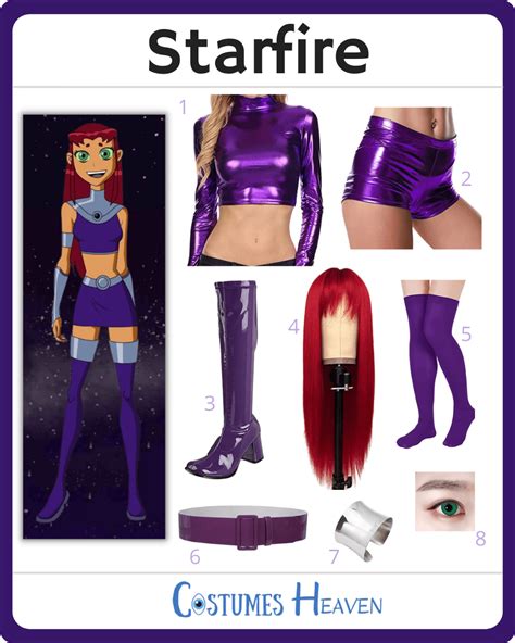 starfire costume accessories|Rubies Teen Titan Starfire Womens Fancy Dress Costume。